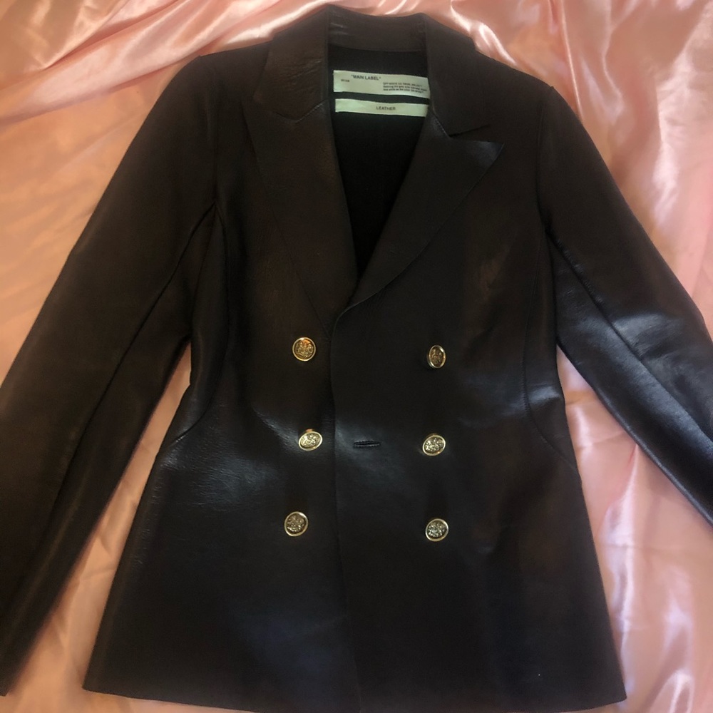 OFF WHITE LEATHER LAZER BLAZER RARE